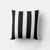 ブラック&ホワイトバーチカルシストライプのック装飾用クッション クッション (裏面)