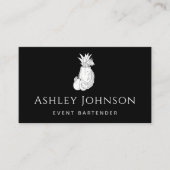 ブラック&ホワイトバーテンダートロピカルエキゾチックなカクテル 名刺 (正面)