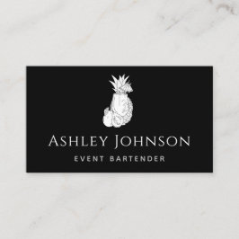 ブラック&ホワイトバーテンダートロピカルエキゾチックなカクテル 名刺