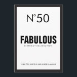 ブラック&ホワイトパリテーマファボラス50th誕生日 招待状<br><div class="desc">白黒パリファッションテーマFABULOVE 50 50誕生日30歳の誕生日パーティーの招待</div>