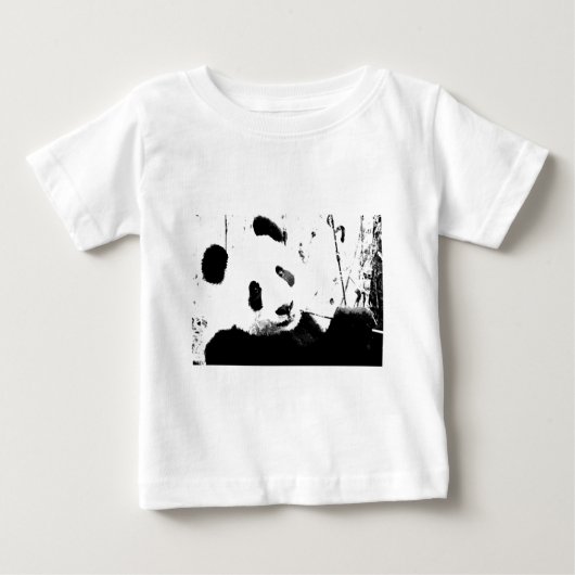 ブラック&ホワイトパンダ ベビーTシャツ (正面)