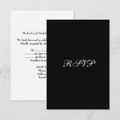 ブラック＆ホワイトパーティーのRSVP 出欠カード (正面/裏面)
