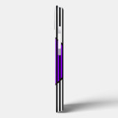 ブラック&ホワイトパープルストリップ&モノグラムの電話ケース Case-Mate iPhoneケース (裏面 / 左)