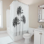 ブラック&ホワイトパームトリオフィネス#1 #tropical #wall シャワーカーテン (インサイチュ)