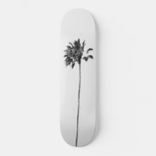 ブラック&ホワイトパームフィネス#1 #tropical #wall #art スケートボード