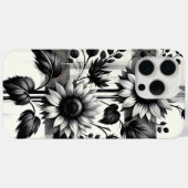 ブラック&ホワイトヒマワリiPhone & iPadケース Case-Mate iPhoneケース (裏面 (横))