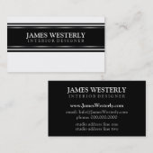 ブラック&ホワイトビズカードインテリア設計者 | 名刺 (正面/裏面)