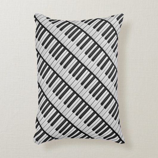 ブラック&ホワイトピアノ鍵 アクセントクッション (正面(垂直))