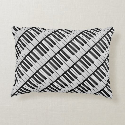 ブラック&ホワイトピアノ鍵 アクセントクッション (裏面)