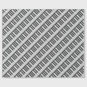 ブラック&ホワイトピアノ鍵 ラッピングペーパー (フラット)