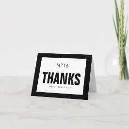 ブラック&ホワイトファッションスウィート16 THANK YOU NOTEカード サンキューカード