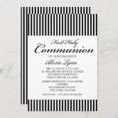 ブラック&ホワイトファーストコミュニストライプのオン招待状 招待状 (正面/裏面)