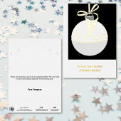 ブラック&ホワイトフォイルアクセントのビジネスホリデーカード 箔招待状
