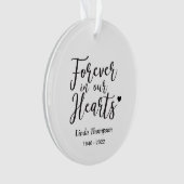 ブラック&ホワイトフォーバーハート記念写真 オーナメント (正面)