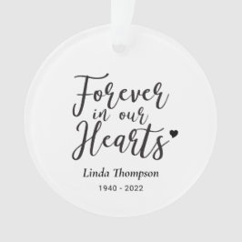 ブラック&ホワイトフォーバーハート記念写真 オーナメント