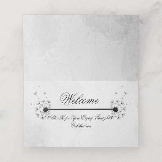 ブラック&ホワイトフォールディング座席表 プレイスカード (内部開封)