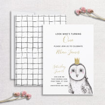 ブラック&ホワイトフクロウベビー1st誕生日パーティー