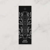 ブラック&ホワイトフローラアパレルブティック価格ラベル スキニー名刺 (正面)