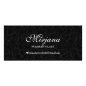 ブラック&ホワイトフローラダマスクHairstylist Services ラックカード (正面)