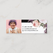 ブラック&ホワイトフローラブティックパーソナルフォト スキニー名刺 (裏面)