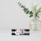 ブラック&ホワイトフローラブティックパーソナルフォト スキニー名刺 (スタンド正面)