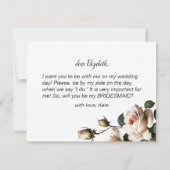 ブラック&ホワイトフローラブライダルシャワーブライデスメイド 招待状 (裏面)