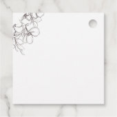 ブラック&ホワイトフローララインアートサンキューメッセージカード フェイバータグ (裏面)