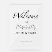 ブラック&ホワイトブライダルシャワーアクリルウェルカムサイン アクリルサイン (正面)