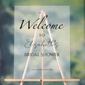 ブラック&ホワイトブライダルシャワーアクリルウェルカムサイン アクリルサイン (ニュートラル)