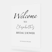 ブラック&ホワイトブライダルシャワーアクリルウェルカムサイン アクリルサイン (傾斜)