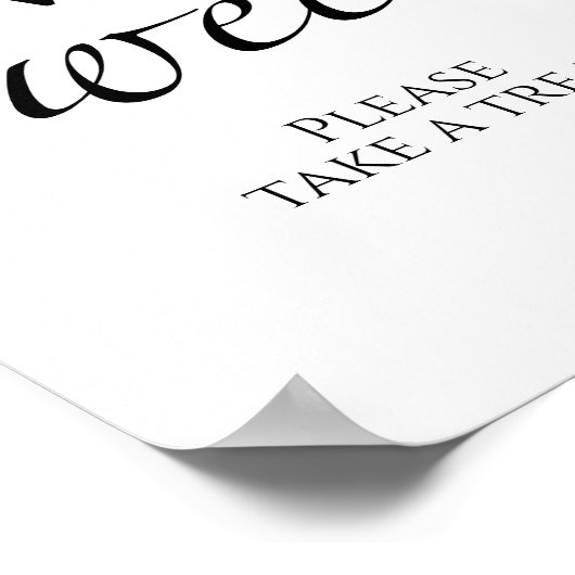 ブラック&ホワイトブライダルシャワーラブイズスウィートサイン ポスター (角)