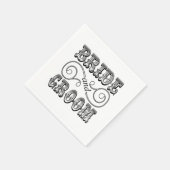 ブラック&ホワイトブライド&グルームデザイン スタンダードカクテルナプキン (角)
