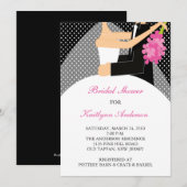 ブラック&ホワイトブライド·ブライダル·シャワーの招待 招待状 (正面/裏面)