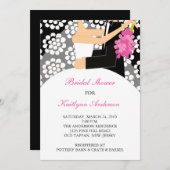 ブラック&ホワイトブライド·ブライダル·シャワーの招待 招待状 (正面/裏面)