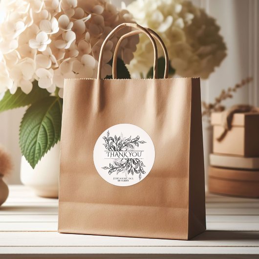 ブラック&ホワイトブランチ離れ&ズ結婚ス ラウンドシール