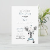 ブラック&ホワイトブルーディアボーイ2nd誕生日 招待状 (スタンド正面)