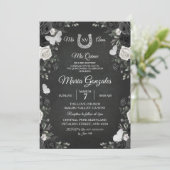 ブラック&ホワイトプリンセスキンセアニェラバースデーパーティー 招待状 (スタンド正面)