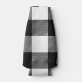 ブラック&ホワイトプレイドクーラーボックス ボトルクーラー (正面)
