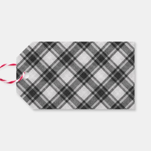ブラック&ホワイトプレイドメリークリスマス10 ギフトタグ (裏面横)