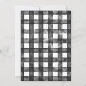 ブラック+ホワイトプレイドヤングワイルド&3クマ誕生日 招待状 (裏面)