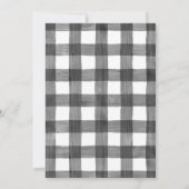 ブラック&ホワイトプレイドワイルドベア2歳の誕生日 招待状 (裏面)