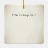 ブラック&ホワイトヘレキンフェイクアンティークモノグラムの セラミックオーナメント (裏面)