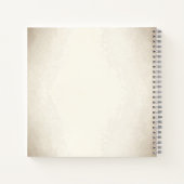 ブラック&ホワイトヘレキンフェイクアンティークモノグラムの ノートブック (裏面)