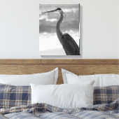 ブラック&ホワイトヘロンビーチ11x14 キャンバスプリント (インサイチュ (寝室))