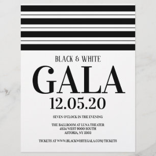 ブラック&ホワイトベネフィットGala新年パーティーフライヤー チラシ