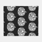 ブラック&ホワイトペイズリーパンプキンフリースブランケット フリースブランケット (正面(横))