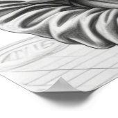 ブラック&ホワイトペンシルスケッチサッドボーイAIアートポスター ポスター (角)