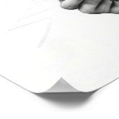 ブラック&ホワイトペンシルスケッチボーイAI生成アート ポスター (角)