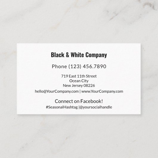 ブラック&ホワイトホリデー独占的QRオファーありがとう 名刺 (裏面)