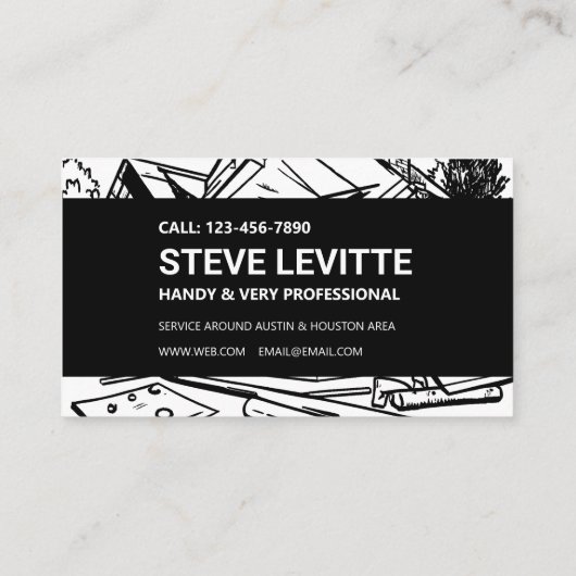 ブラック&ホワイトホーム建築 名刺 (裏面)